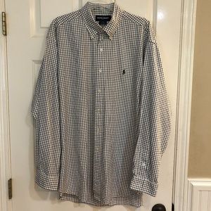 Ralph Lauren TILDEN Men's Long Sleeve Golf Shirt XL Purple & Green Cotton Exc.